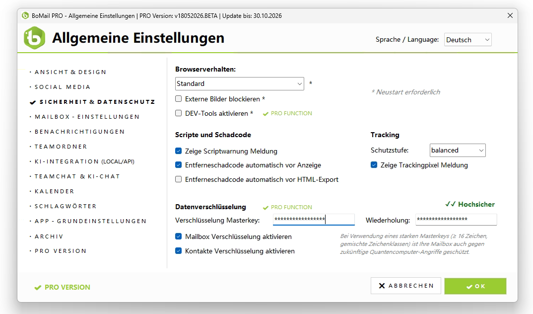 Master-Passwort-Dialog