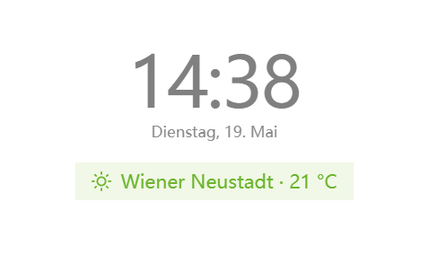 Begrüßungs-Widget mit Wetter